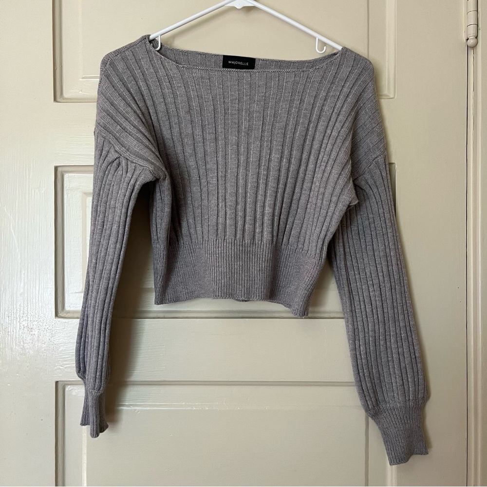 Majorelle revolve cropped grey sweater